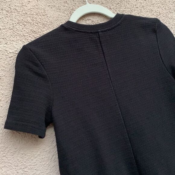 Zara Trafaluc USA Medium Scoop Neck Short Sleeve Black Midi Dress Made Turkey - Picture 8 of 11